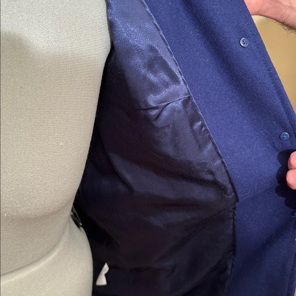 Penningtons Elegant Wool Blend Navy Blue Pea Coat - Picture 9 of 9